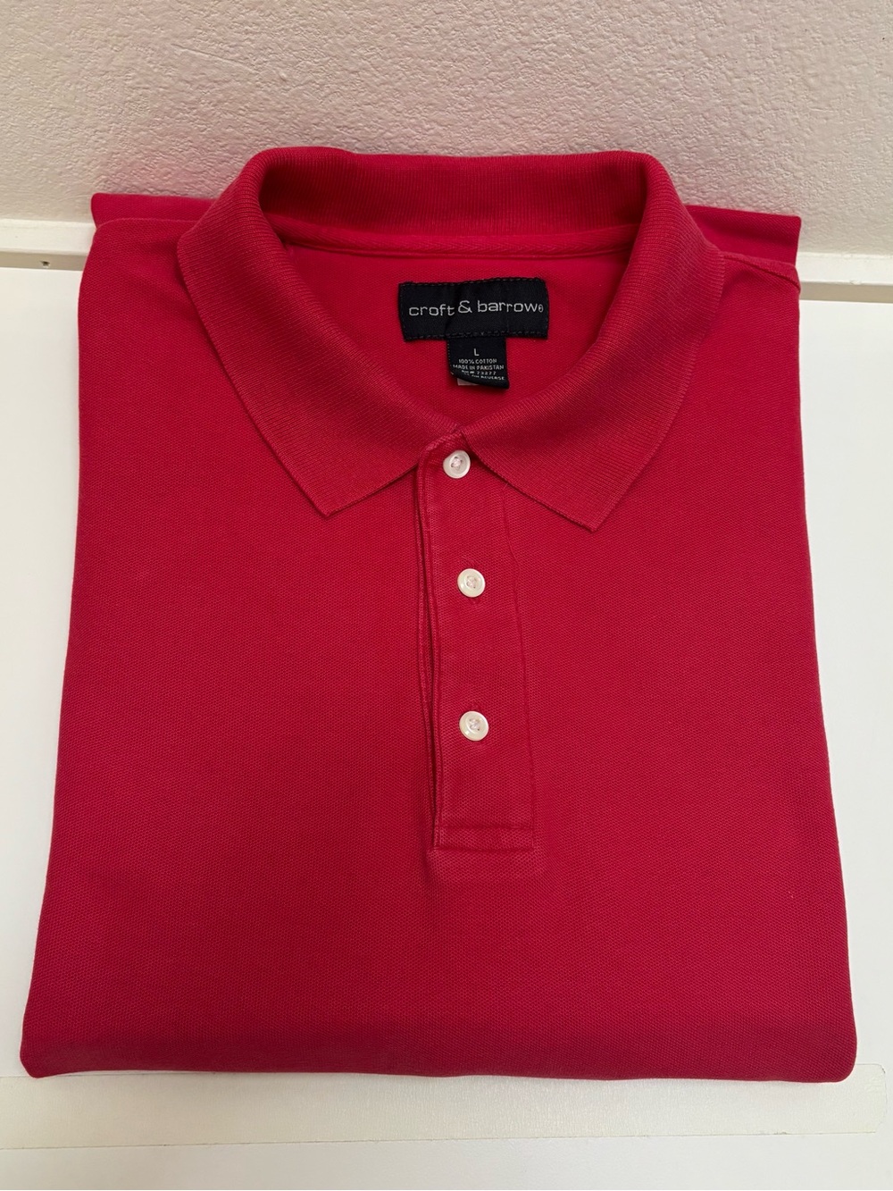 croft & barrow Men's Bright Red Short-Sleeve Polo